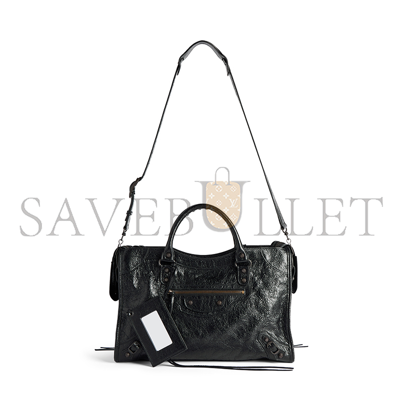 BALENCIAGA WOMEN'S LE CITY BAG MEDIUM IN BLACK ‎8657602ACFH1000 (38.5*24*15cm)